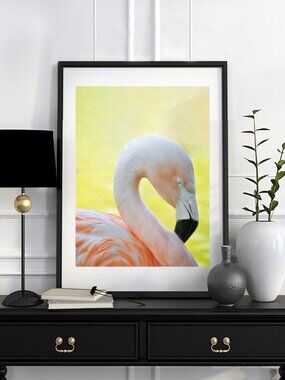8x10 Flamingo Resting Oil Painting Art‎ Print